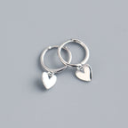 Little love heart earrings in silver